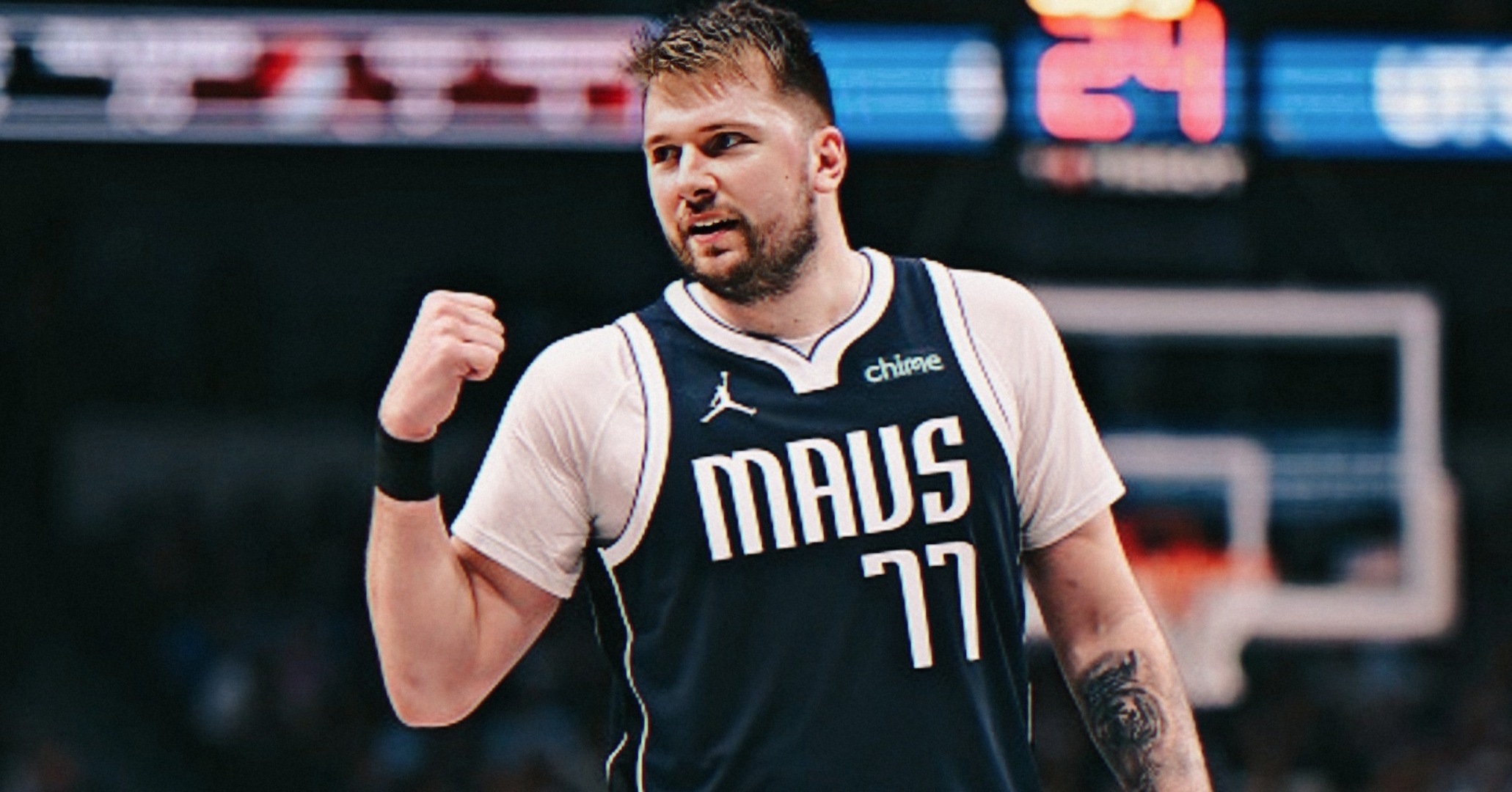 Luka Dončić step-back three” / “Luka Dončić shrug meme”).